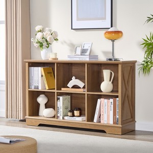 Farmhouse  Cube Bookshelf, Wood Display Cabinet Book Shelves for Bedroom,Living Room,Office - 1 of 4
