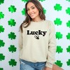 Simply Sage Market Women's Graphic Sweatshirt Lucky With Heart And Clover - 2 of 4
