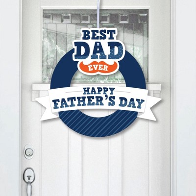 Big Dot of Happiness Happy Father's Day - Outdoor We Love Dad Party Decor - Front Door Wreath