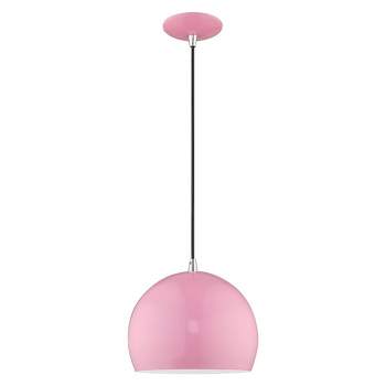 Livex Lighting Piedmont 1 - Light Pendant in  Shiny Pink