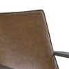 Royal Hampton Amber Accent Chair, Handcrafted Slatted Mango Wood, Buffalo Leather Cushions, Angled Legs - - 4 of 4