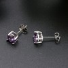 Birthstone Earrings for Women Solitaire Round Cubic Zirconia Sterling Silver Ginger Lyne Collection - 3 of 4