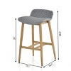 Solid Wood Counter Height Bistro Set X Base Table & Cord Cushioned Stools for Patio - 4 of 4
