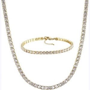Layered Necklace Set for Women, Non-Tarnish 14K Gold Plated Multi-Chain Choker - 1 of 4