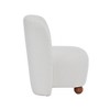 Gulches White Modern Low-Back Armless Accent Chair, Upholstered Polyester Chair with Round Pine Wood Feet & Sinuous Spring Seat, 400 lbs Capacity - 4 of 4