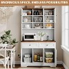 Pantry Cabinet with Charging Station, Tall Kitchen Pantry Storage Cabinet with Hutch,70.8 Inch Kitchen Cabinet with 30mm Thickened Countertop - 4 of 4