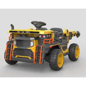 24V 2-Seater Ride-On Dump Truck for Kids, Remote Control Construction Toy with Electric Dump Bed, Extra Shovel - 1 of 1