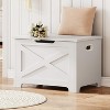 23.6" Entryway Storage Bench,Wooden Storage Chest with U-Shaped Cut-Out Pull, Safety Hinge & Unique Legs - 2 of 4