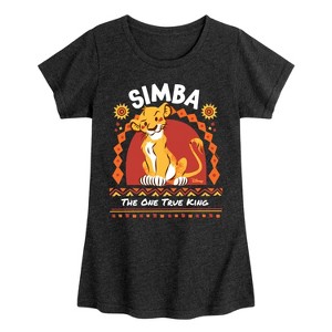 Girls' - Disney - Simba Fitted Short Sleeve Graphic T-Shirt - 1 of 4