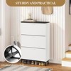 Modern White Shoe Cabinet with 3 Flip-Top Drawers, Slim Wooden Shoe Cabinet, Space-Saving Entryway Cabinet for Hallway, Apartment, Easy to Assemble - 4 of 4
