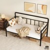 Jojoka Twin Daybed with Classic Headboard, Heavy-Duty Metal Frame, Noise-Free Sofa Bed for Living Room or Guest Room, No Box Spring Needed - 2 of 4
