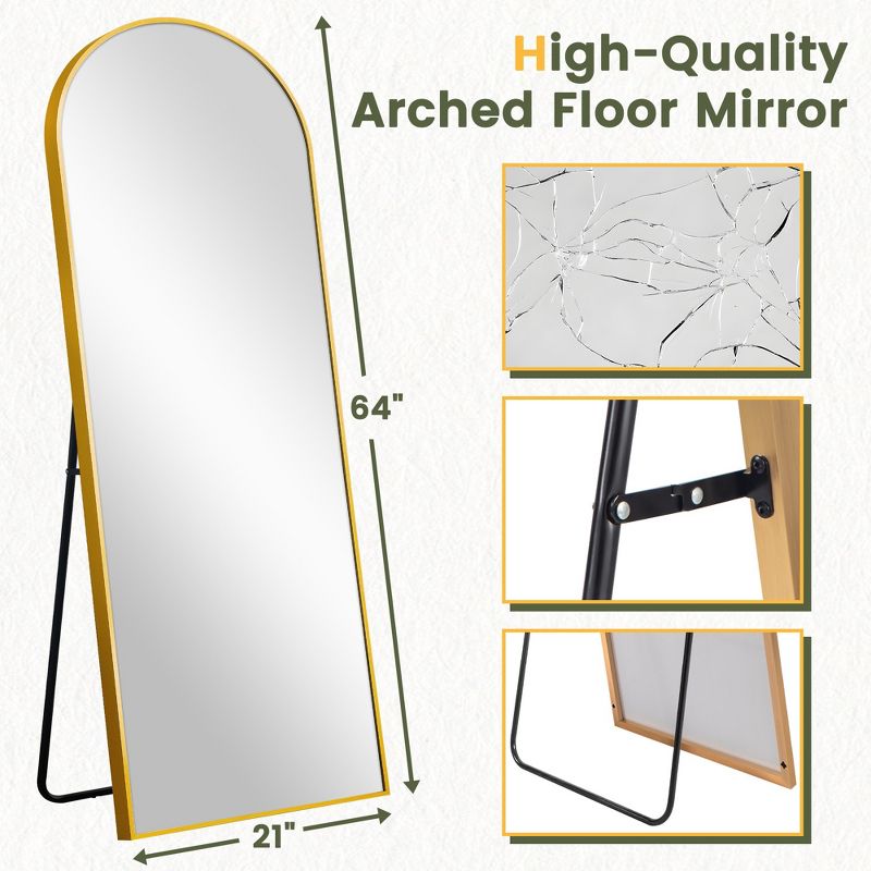 Neutypechic Metal Framed Arch Full Length Mirror, 4 of 10