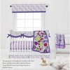 Bacati - Botanical Floral Birds Purple Multicolor 6 pc Crib Bedding Set with Long Rail Guard Cover - 4 of 4