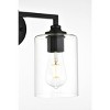 Elegant Lighting Mayson 2 light Black and Clear Bath Sconce - 4 of 4