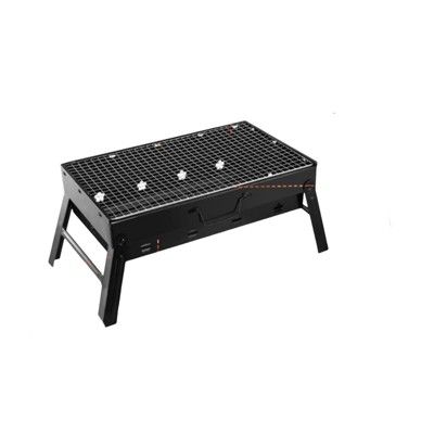 VisioGear Portable BBQ Grill, Foldable Charcoal Grill for Camping, Garden, Outdoor Travel, Black, 17.7"*10"*11"