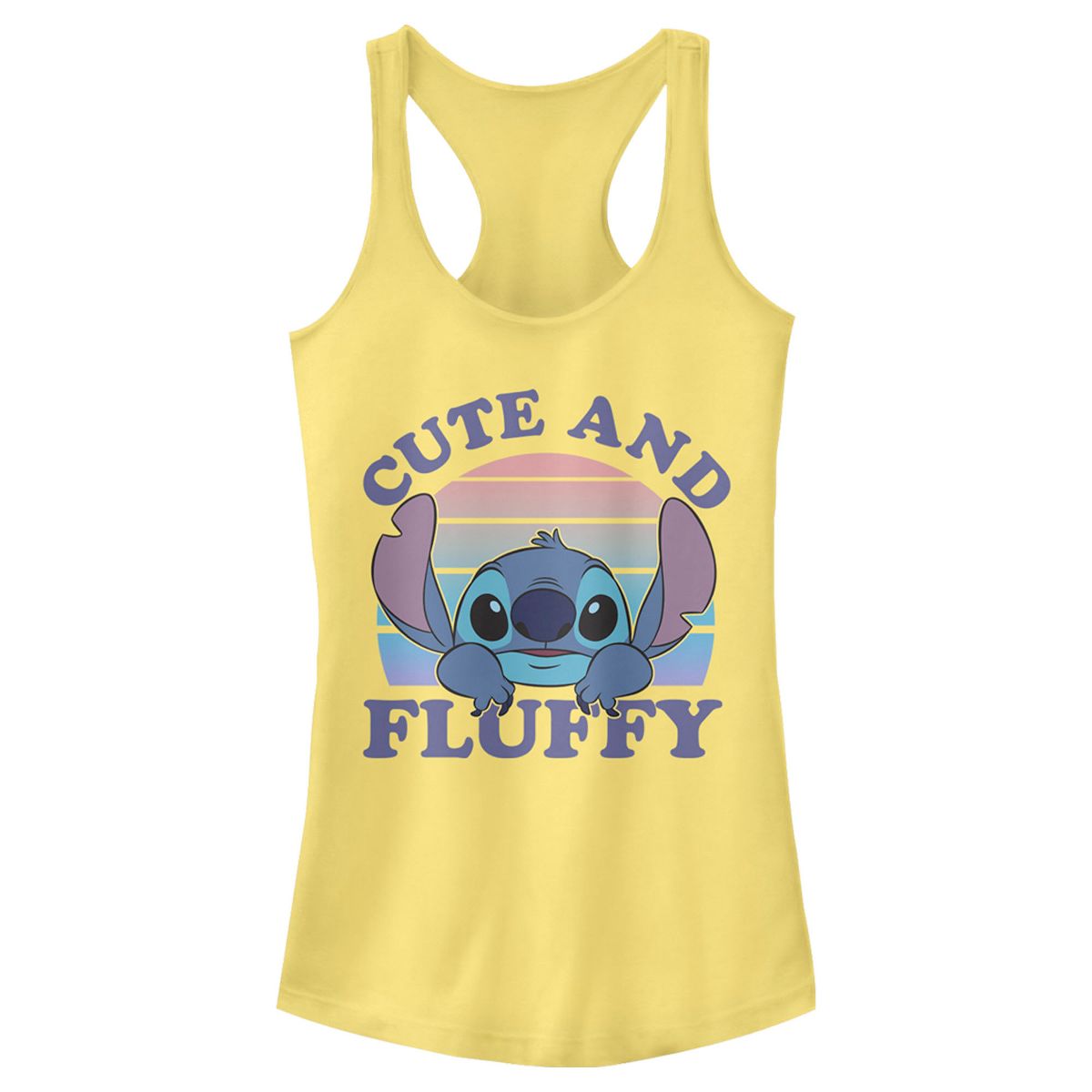 Juniors Womens Lilo & Stitch Cute and Fluffy Racerback Tank Top
