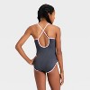 Girls' Sweet Ribbed Solid One Piece Swimsuit - art class™ - 2 of 3