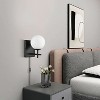 Claxy Modern Black Globe Sconce - 2 Light Plug-in Set of Two - 4 of 4