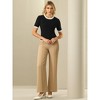 Hobemty Women's Crew Neck Contrast Color Short Sleeve Pullover Fitted Knit Top - 2 of 4
