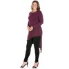 Plus Long Sleeve Knee Length Asymmetrical Tunic Top - 24seven Comfort Apparel™ - 2 of 4