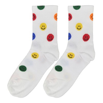 Alilang Women's Smile Face Low Cut Socks Non Slip Cotton for Casual Stability and Comfort 2 Pairs - One Size Fits Most