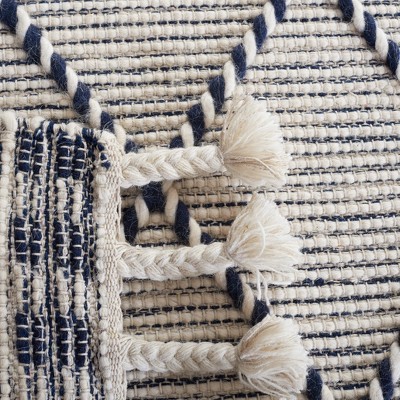 Ivory Wool Hand-knotted Trellis Area Rug, 8' x 10'