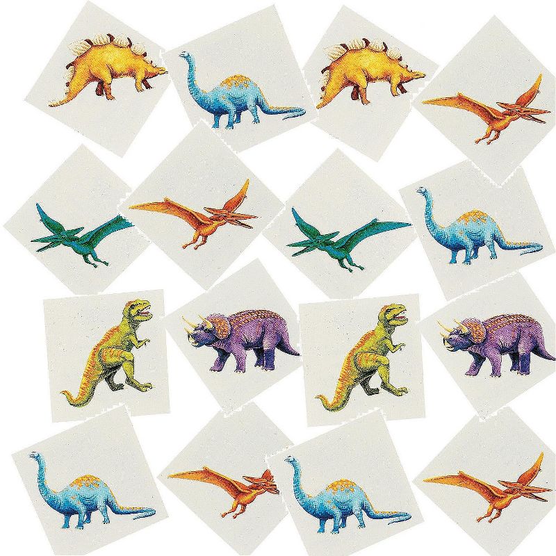 84 Piece Kids Dinosaur Toy Kit - Includes Mini Figures, Masks, Stamps, and Sticker Tattoos, Dinosaur Party Favors, 4 of 7