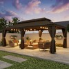YARDSIGHT  Aluminum Hardtop Gazebo with Double Roof Galvanized Steel Canopy, Netting & Curtains For Garden, Backyard, Deck & Lawn - 2 of 4