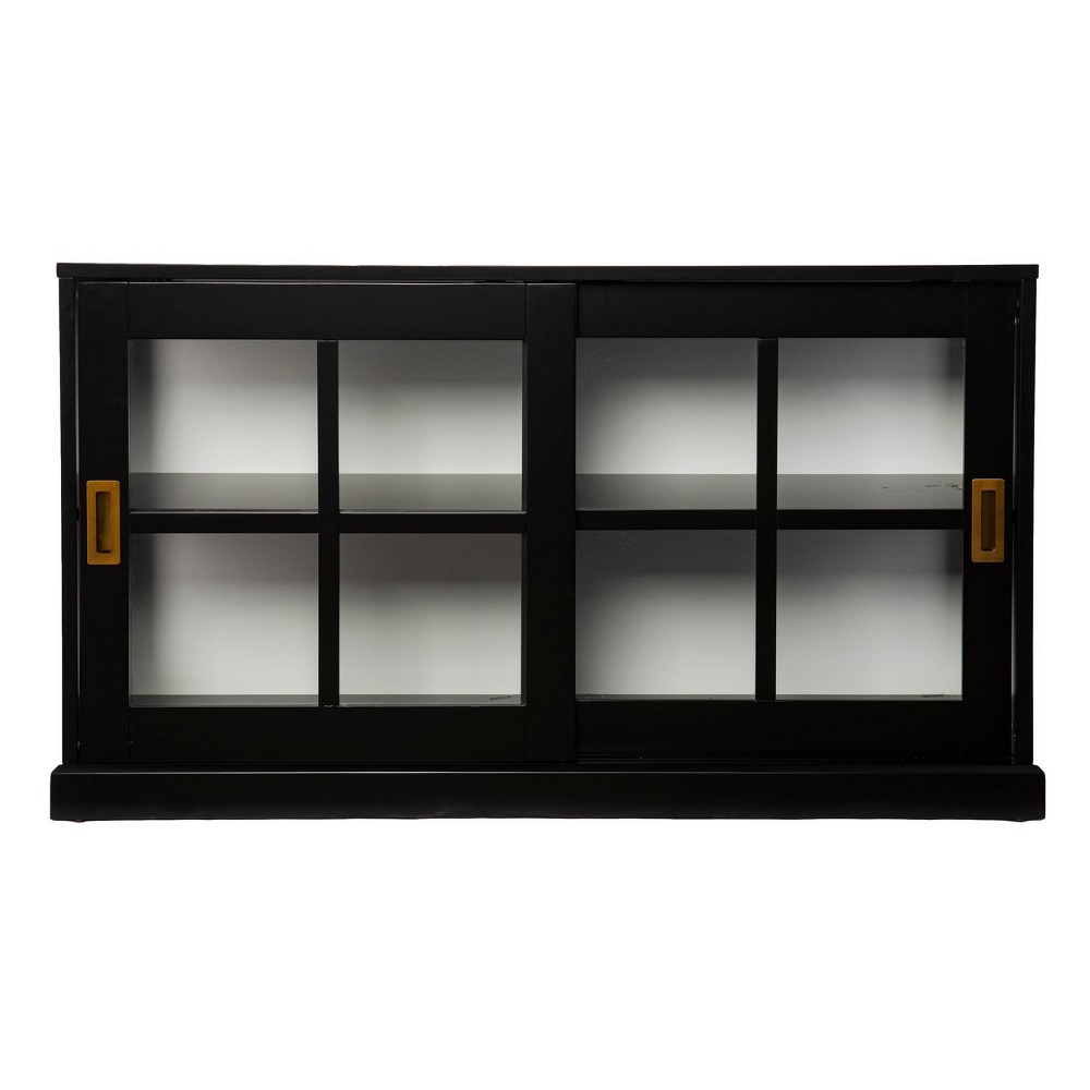 Photos - Display Cabinet / Bookcase Santales Curio Cabinet Black/White - Aiden Lane