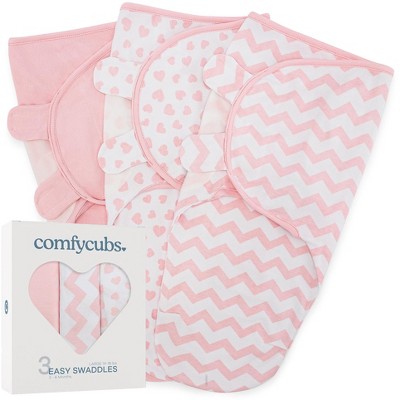 Swaddle Blankets For Baby Girl Boy 3 Pack Sleep Sack Velcro By Comfy Cubs large 3 6 Months Pink Target