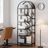 81.7 Inch Arched Bookshelf, Open Bookshelf with Storage Shelf, Geometric Bookcase Display Racks Tall Standing Bookshelves Metal - 2 of 4