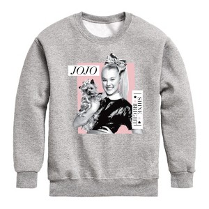 Boys' JoJo Siwa Shine Bright Graphic Long Sleeve Fleece Sweatshirt - Athletic Heather - Medium - 1 of 4