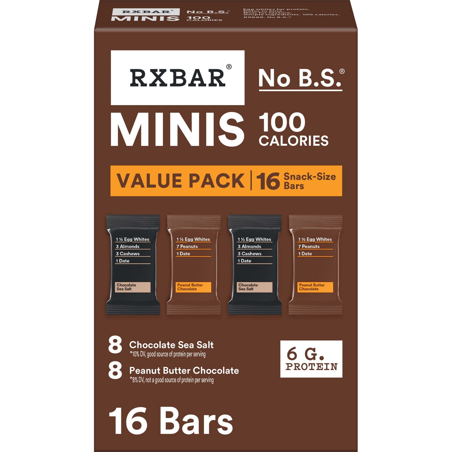 RXBAR Minis Chocolate Sea Salt & Peanut Butter Chocolate Protein - 14.6oz/16ct