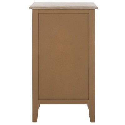 Transitional Pine and Metal Side Table with Storage Baskets