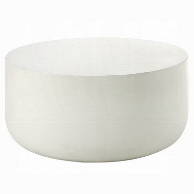 Royal Hampton Coffee Table, Modern Natural White Cement Frame, Round 31 Inch