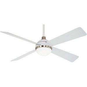 54" Minka Aire Modern Indoor Ceiling Fan with LED Light Remote Control Flat White Glass Shade for Living Room Kitchen Family Home - 1 of 4