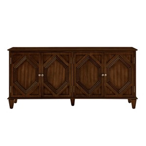 Racxily Mid Century Modern Sideboard Buffet Cabinet, Symmetrical Geometric Accent Coffee Bar Wine Bar Storage Cabinet, Large Console Table - 1 of 4