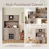 Gulches Timeless Multi-Functional Coffee and Wine Bar Cabinet Open Shelves, 9 Grid Bottle Holders, 6 Hooks and High Quality Build - 4 of 4
