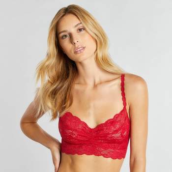 Brave Soul Lace Crop Bralette In Red for Women