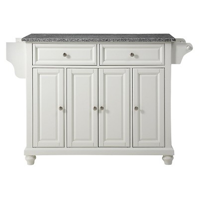 Cambridge White Granite Top Kitchen Island with Storage