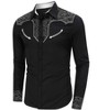 Mens T-Shirt Western Embroidered Long Sleeve Cowboy Button Down Shirt for Men - 2 of 4