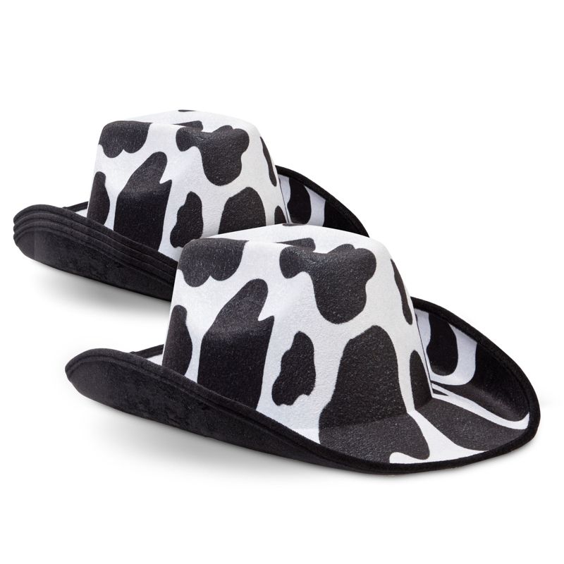 Zodaca 4 Pack Cow Print Cowboy Hat for Adults, One Size, 1 of 8