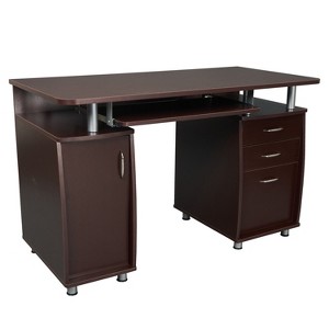 NicBex 47.5 Inch Computer Home Office Desk with 3 Drawers,Keyboard Tray and Adjustable Shelf,Gray/Brown - 1 of 4