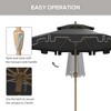 PAGED 9FT Patio Umbrella Double Top Ruffled Market Umbrella with Push Button Tilt and Crank for Garden, Poolside, Base Not Included - 3 of 4