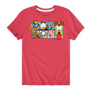 Boys' - Garfield - Character Grid Short Sleeve Graphic T-Shirt - 1 of 4