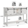 RoyalCraft Farmhouse Entryway Console Table with Storage Shelves, Sliding Barn Door and Spacious Tabletop for Living Room or Foyer, White - 4 of 4