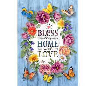 Briarwood Lane Spring Garden Flag 12x18 For Outdoor Bless This Home With Love For Spring Garden Flag Flags For Outside - 1 of 4
