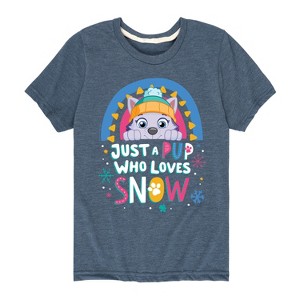 Boys' - Paw Patrol - Just A Pup Who Loves Snow Short Sleeve Graphic T-Shirt - 1 of 4