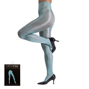 LECHERY Women's Lustrous Silky Shiny 20 Denier Sheer High-Waisted No Waistband Nylons Pantyhose Tights Stockings (1 Pair) - 1 of 4