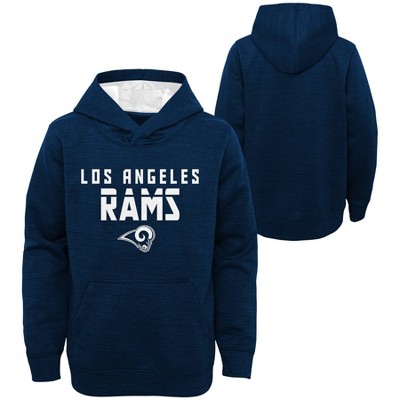 Antigua Los Angeles Rams Blue Victory Long Sleeve Hoodie, Blue, 52% Cot / 48% Poly, Size S, Rally House